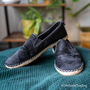 Steve Madden Black Pony Espadrille Shoes